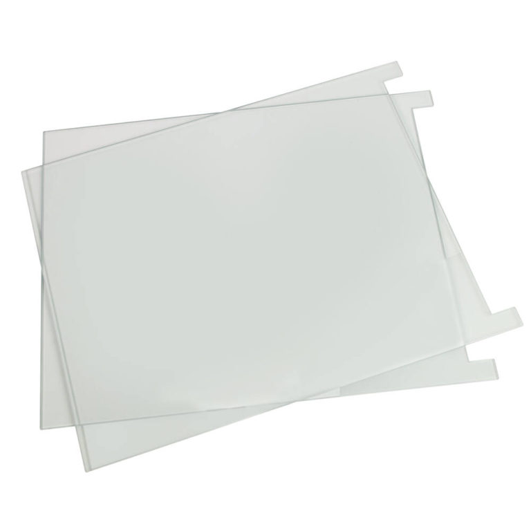 CSQ33 Glass plates, Pk/2 Notched Thistle Scientific